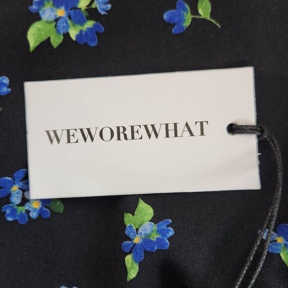 WeWoreWhat Black Floral Cropped Blouse NWT Size Large Boho Floral Blouse - Picture 9 of 10